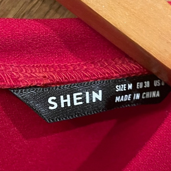 SHEIN Womens Puff Sleeve Top Pullover Keyhole Back - Picture 2 of 6